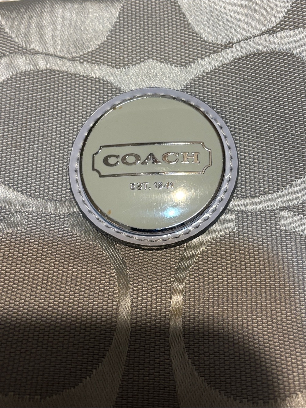 Coach Gray Signature Shoulder Bag with Adjustable Strap - Picture 2 of 15